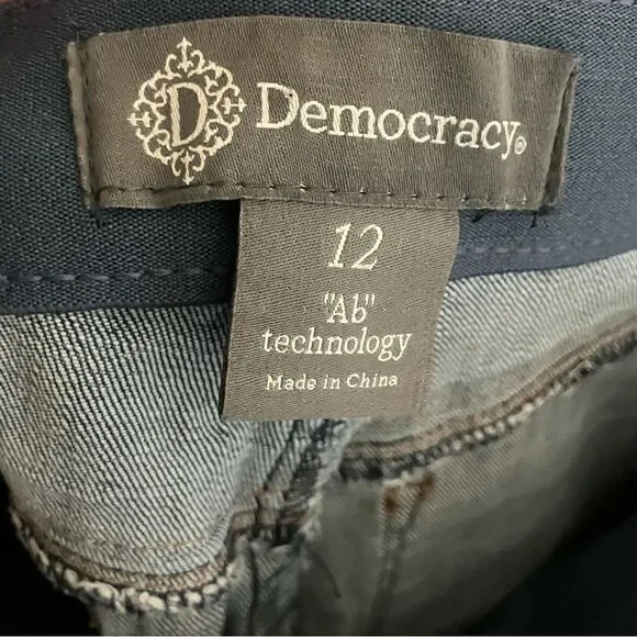 Democracy "Ab" Technology High Rise Jeans with Frayed Hem Size 12 - Picture 2 of 9
